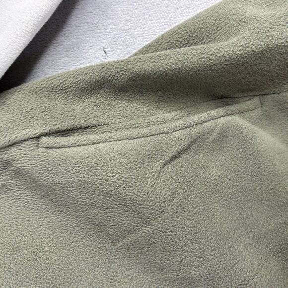 Lands' End Pullover Mens 2XL Green White Fleece Quarter Snap Neck Colorblock - Picture 8 of 12